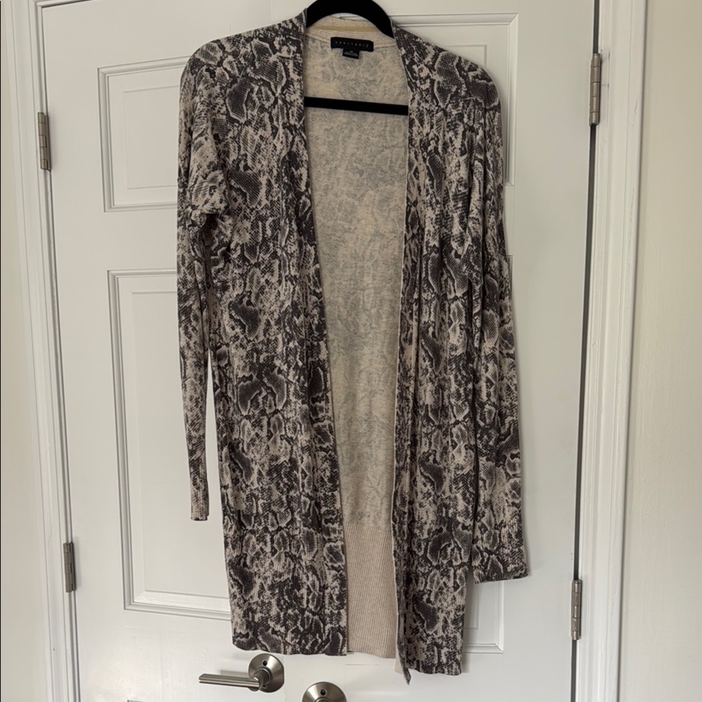 Sanctuary Snake Print Cardigan in Black and Cream